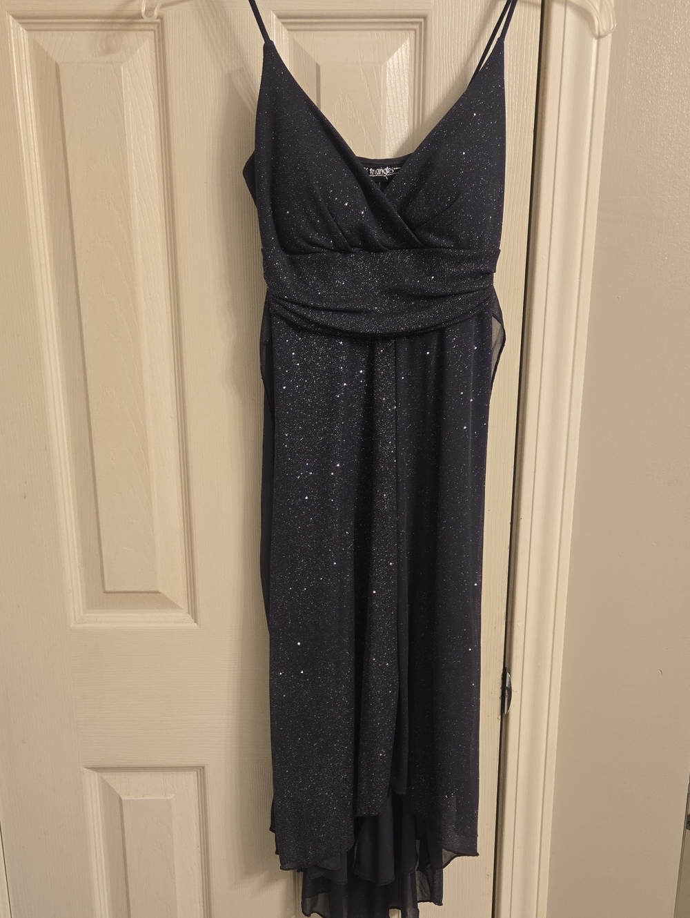 City Triangles Midnight Sparkle Spaghetti-Strap Maxi Dress
